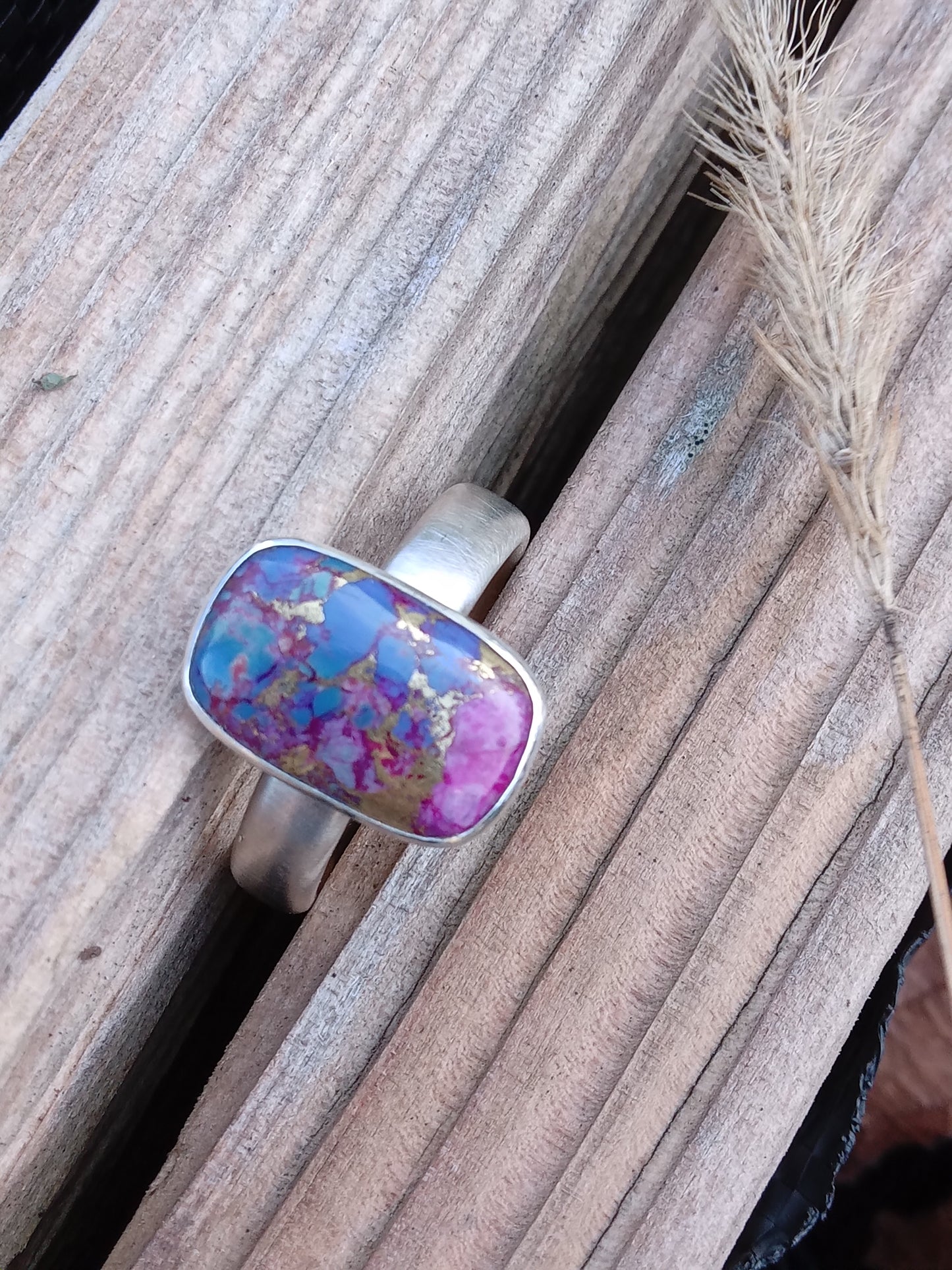 Silberring mit violettem Türkis (925er Silber)