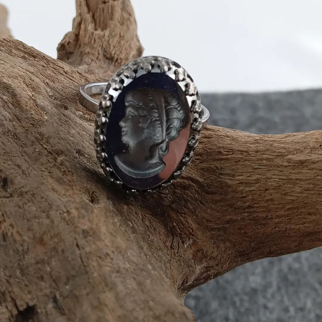 Silberring mit Gemme (925er Silber)